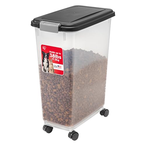 Dog Food Storage Container, Up to 38 lbs, Black, M... (Black | Polypropylene)