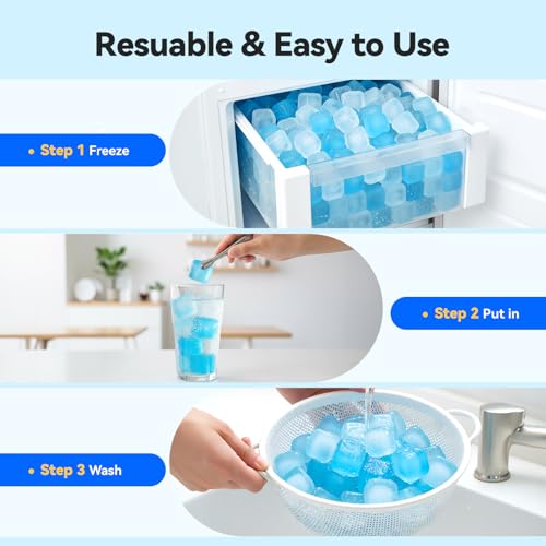 360 Pack Reusable Ice Cubes, Refreezable Plastic Ice Cubes | BPA-Free Ice Packs for Lunch Boxes, Coolers, without Diluting Drinks for Party Hosts & Outdoor Ice Baths Enthusiasts