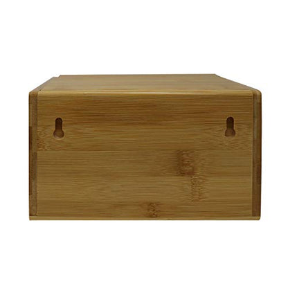 Bamboo Face Mask Dispenser | Wooden Mask Box with Cover for Storing and Dispensing Personal Face Masks