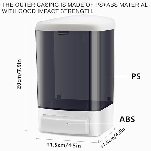 6-Pack Soap Dispenser Wall Mount 1000ml (33.8oz) –Commercial Heavy-Duty Plastic Liquid Dispenser for Soap,Shampoo, Hand Sanitizer– Manual Pump for Bathroom, Kitchen, Restaurant,Hotel (1000ml)