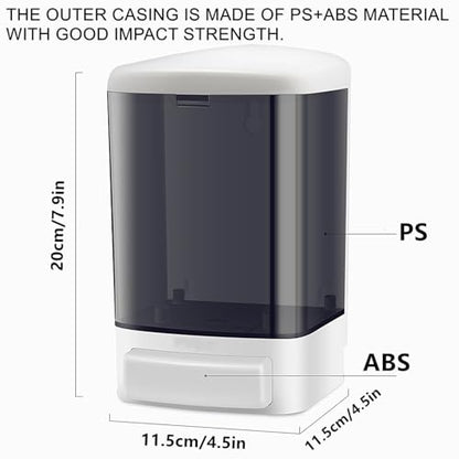6-Pack Soap Dispenser Wall Mount 1000ml (33.8oz) –Commercial Heavy-Duty Plastic Liquid Dispenser for Soap,Shampoo, Hand Sanitizer– Manual Pump for Bathroom, Kitchen, Restaurant,Hotel (1000ml)