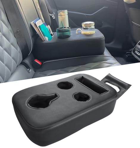 Sinvanho Car Cup Holder, Back Seat Cup Holder for Car Organizer | PU Leather Couch Sofa Bed Cup Holder Expander Tray, Boat Tray, Trucks, Minivans,SUVs,RVs,Vehicles,Holds Drinks,Remote,Snacks
