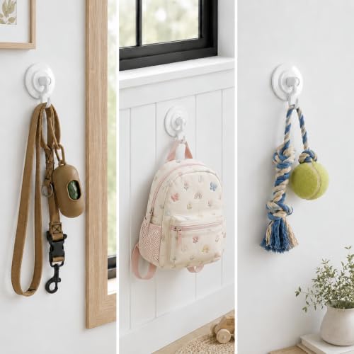 Adhesive Wall & Ceiling Decor Hooks: 6-Pack 3 lbs Heavy Duty No-Drill 360° Swivel Adjustable for Hanging Home Accents Lights Plants Wind Chimes Compatible with 3M Command Strips