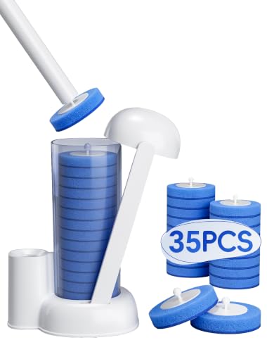 Disposable Toilet Brush System, Toilet Bowl Cleani... (White)