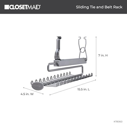 ClosetMaid 78060 Sliding Tie and Belt Rack for Wire Shelving