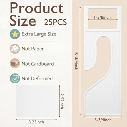 Leinuosen 25 Pack Clothing Rack Size Dividers with Labels, Large Rectangular Clothing Closet Dividers Plastic Size Label Hangers for Sorting Clothes Color, Brand (White)