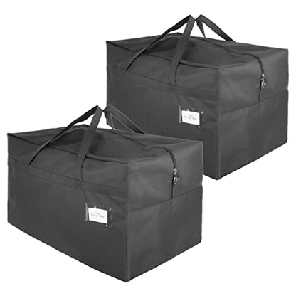 2 Pack Large Canvas Storage Carrying Bags for Camping & Moving | Water-resistant & dustproof, suitable for pillow, closet, under-bed, dorm & garage organization