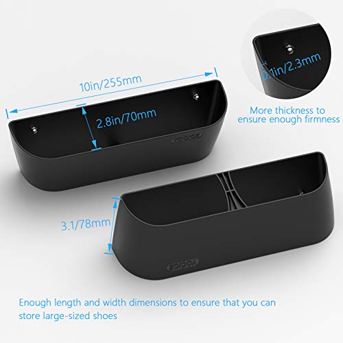 Wall Mounted Shoes Rack 2Pack with Sticky Hanging Strips, Plastic Shoes Holder Storage Organizer,Door Shoe Hangers (SM03-Black-2)