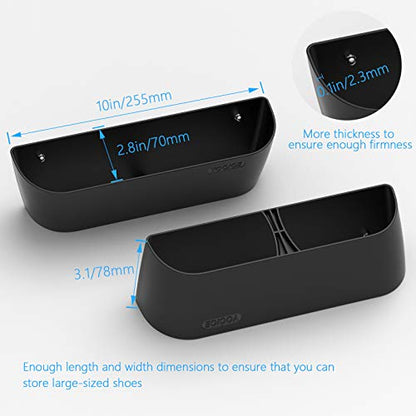 Wall Mounted Shoes Rack 2Pack with Sticky Hanging Strips, Plastic Shoes Holder Storage Organizer,Door Shoe Hangers (SM03-Black-2)