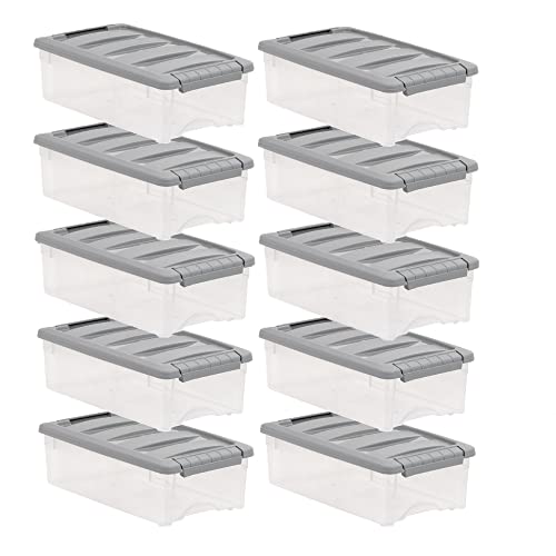 Plastic Storage Containers with Secure Latching Li... (10 Count | Clear)