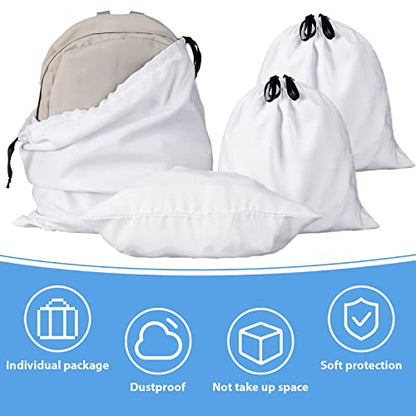 Woanger 10 Pcs Dust Cover Bags Large Dustproof Drawstring Washable Breathable Storage Bag with 2 Sizes, Reusable for Shoes Purses Handbags Travel Packing Luggage Toys Organizer Home Storage