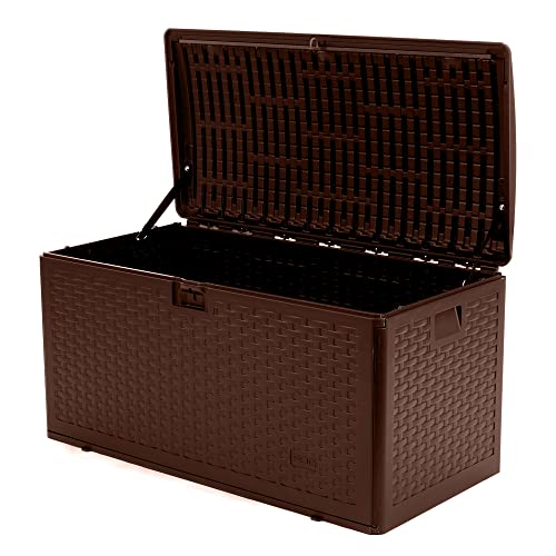 Outdoor Storage Deck Box, Standard Closure, 73 Gallon, Java