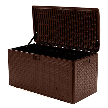Outdoor Storage Deck Box, Standard Closure, 73 Gallon, Java