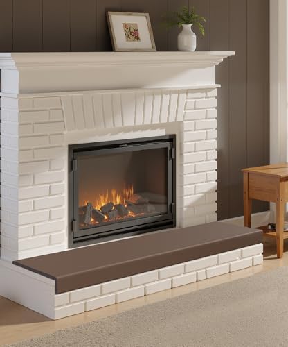 Fireplace Baby Proofing 80'', Soft Seat Hearth Cushion for BabyProof, Brown | Memory Foam Brick Fire Place Bumper Protector Soft Seat Pad for Babies Child Children Toddlers