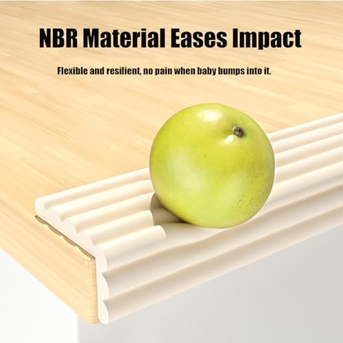 Edge Protector for Baby Proofing, Desk Edge Cushion | Corner Protector Baby, Extra-Wide Soft Rubber Foam Furniture Edge Bumper Guards for Table, 16.4ft White