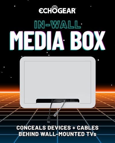 ECHOGEAR 9" in-Wall Media Box - Recessed Outlet & Network Enclosure - Works with Roku, Apple TV, Fire TV Stick, & Samsung One Connect Mini - WiFi Friendly Cable Management Kit