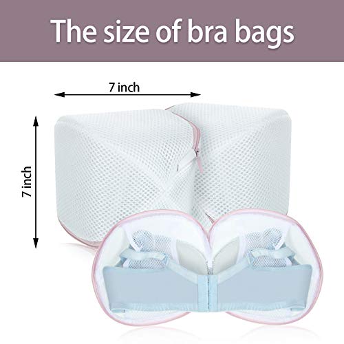 Shappy 6 Pieces Bra Washing Bag for Laundry Mesh Wash Lingerie Underwear Brassiere Washing Bags with Zipper for Women Laundry Storage(7.87 Inch,Pink)