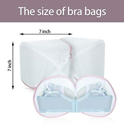 Shappy 6 Pieces Bra Washing Bag for Laundry Mesh Wash Lingerie Underwear Brassiere Washing Bags with Zipper for Women Laundry Storage(7.87 Inch,Pink)