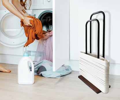 Hanger Stacker & Holder, Hanger Storage & Organizer Stand - 25.6" H | Portable Rack for Large Wire and Velvet Hanger Holder for Laundry Room, Commercial Hanger Storage (Black Small)
