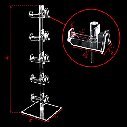 MOOCA 2-Piece Acrylic Eyewear Display Stand, Holds 10 Frames | Eyewear rack with oversized supports displays large sunglasses and eyeglasses for show,store,home and easy assemble.'