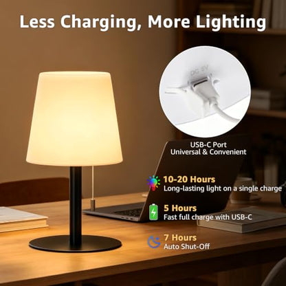 uuffoo Shower Lamp Rechargeable Cordless Light Waterproof for Bathroom Spa | Portable Battery Operated Table Lamp RGB Mood Lighting LED Night Light for Patio kitchen Camping (Black)