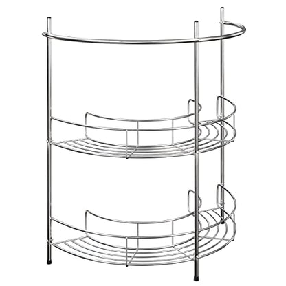 Pedestal Sink Organizer - Compact Under the Sink Rack with 2 Storage Shelves and Towel Holder - Space Saving Bathroom Storage by Lavish Home