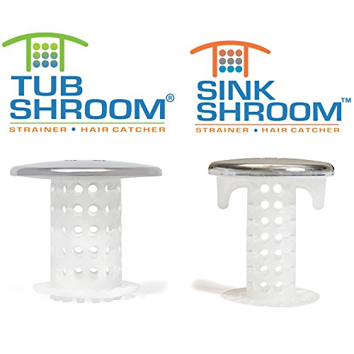 TubShroom and SinkShroom Drain Protectors Hair Catchers for Bathtubs and Sinks, Chrome