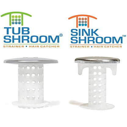 TubShroom and SinkShroom Drain Protectors Hair Catchers for Bathtubs and Sinks, Chrome