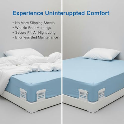 TianYang 4- Pack Sheet Holders, Durable, Non-Slip Design, A Simple Installation and Locking Mechanism Ensures the Bedsheet Remains Neat and Flat Around the Clock, Power for King Queen Full Twin Beds