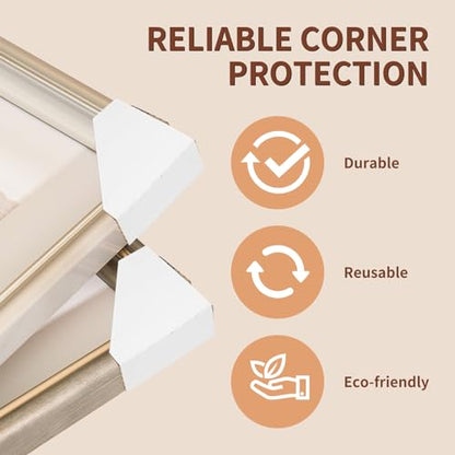 Mardili Adjustable Picture Frame Cardboard Corner Protectors for Shipping | 120 PACK Fit 1”,1.5” and 2.2” Frames, Corner Protectors for Shipping, Packaging Edge Protector, Cardboard Shipping Corners