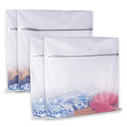 SUERIV Laundry Mesh Bag-Heavy Duty Mesh Laundry Bags,Laundry Bags Mesh Wash Bag for Washing Machine-Supper Zipper Net Laundry Bag for Travel,Lingerie,Sweater,Garment,Undergarment 4（24Inch×24Inch）