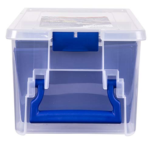 Flambeau Outdoors Super Half Satchel Soft Bait Organizer, Zerust, Clear | Organizes soft bait packages upright in 4 compartments with 3 Zerust dividers. Translucent lid and base, clear