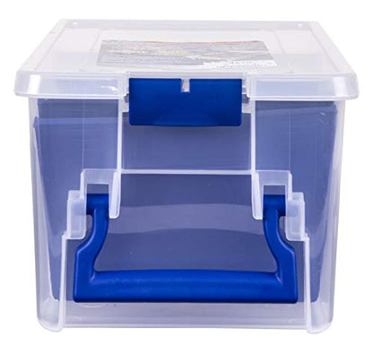 Flambeau Outdoors Super Half Satchel Soft Bait Organizer, Zerust, Clear | Organizes soft bait packages upright in 4 compartments with 3 Zerust dividers. Translucent lid and base, clear