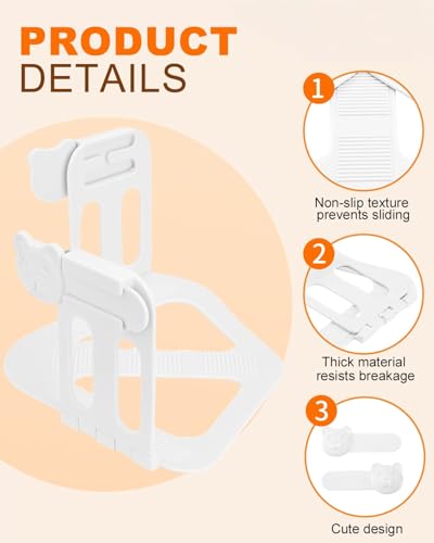 White Bear Bed Sheet Holders for Corners 4 Foldable Sheet Holders | Heavy-Duty Fitted Sheet Holder Grippers with Locks, Easy Install Bed Sheet Holder Clips for Mattress Edge Protection