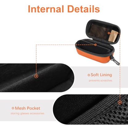 Bukere Double Eyeglasses Case with Adjustable Slots, EVA Hard-shell Travel Dual Glasses Sunglasses Organizer for Men Women