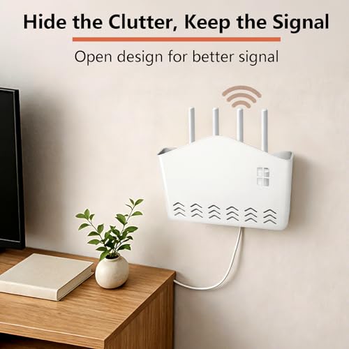 Router Box Hider for Wall Mount, WiFi Modem Box Hider with Cable Management