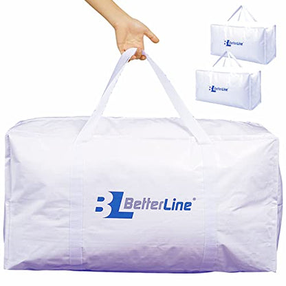 Heavy Duty Moving and Storage Bag,29"x13"x15" Inches Tote with Reinforced Handles,Holds up to 65 lbs.,Tear and Water Resistant,Multi-Purpose and Foldable Double Zipper Polypropylene Bag,Set of 2