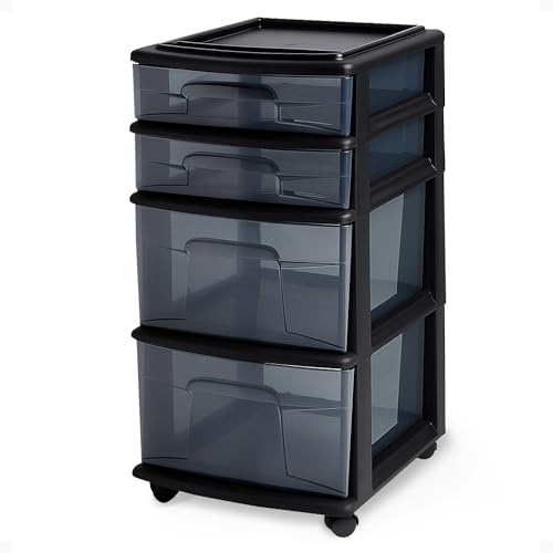 4 Drawer Plastic Storage and Organizer Cart, Rolli... (Plastic)