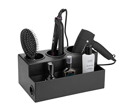 Hair Dryer Holder Hair Tool and Styling Organizer, Bathroom Countertop Blow Dryer Organizer, Vanity Storage Stand for Accessories, Makeup, Toiletries (Black) – MK154C