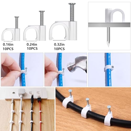 328Pcs Cable Management Kit, 8 Magnetic Cable Holder 69 Cable Clips | 4 Cable Sleeve Split,22Reusable Cable Strap,200 Nylon Cable Zip Ties ,25 Mounts TV Office,Nontoxic,Extra Strong Durable