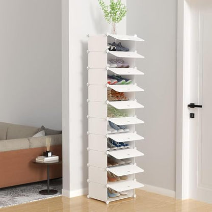 HOMIDEC Shoe Storage, 10-Tier Shoe Rack Shoe Organizer for Closet | 20 Pair, Narrow Shoes Shelf Cabinet for Entryway, Bedroom and Hallway