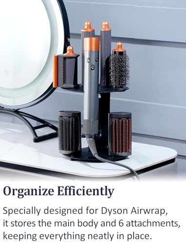 Nekuma Curling Iron Holder Attachments Compatible with Dyson Airwrap Organizer Stand on Desktop, Hair Wrap Storage Rack Accessories Wall Mounted for home / Bathroom