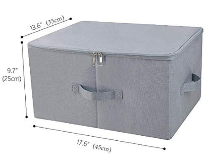 17.6 X 13.6 X 9.7",Folding Closet Clothes Storage Boxes with Zip Lid, 2 PCS | 17.6"x 13.6"x 9.7", drawer Cubes, Breathable Fabric & foldable Design Organizer Bins for Clothing Toy Dolls, Blankets