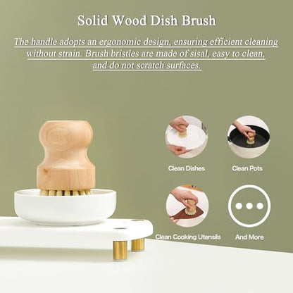 Gold Soap Dispenser Set Comes with Stainless Steel Pumps | Instant Dry Tray and Dish Scrub Brush, Suitable for Kitchen Decor and Accessories