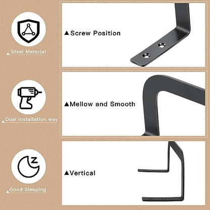 Hicarer 6 Pcs Mattress Slide Stopper Non Slip Mattress Retainer Bar for Adjustable Beds Holder Metal Stabilizers for Wooden Bed Frame to Prevent Sliding Holder in Place Gripper