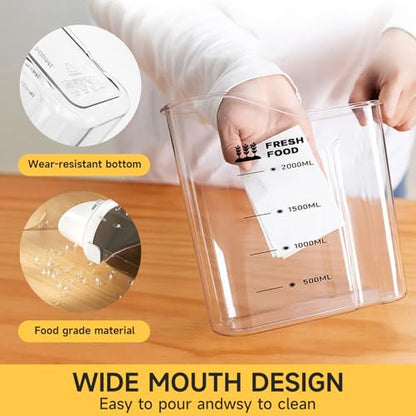 Rice Containers 5.5lbs and Cereal Storage Dispenser-Airtight Food Storage Organizers BPA free Plastic Kitchen Storage Containers food-grade PET material Suitable for rice, cereal, flour,etc(White)