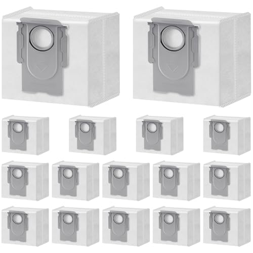 16 Packs Q10 Q7 Q5 Bag Replacement for Roborock Q10 S5+, Q7 M5+, Q5 Max+ | 3.6L Vaccum Bag for Q10 X5+, Q5+, Q5 Pro+, Q8 Max+, Q7+, Q7 Max+, S8+, S8 Pro Ultra, S7 Pro Ultra, S7 MaxV Ultra