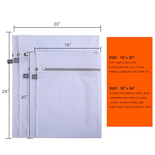 Laundry Bags Mesh Wash Bags, Garment Bag for Washing Machine,2L+2XL | Washer Bags for Laundry Delicates, Suit, Coat, Dress, Pants, Honeycomb, Tumble Dryer Safe