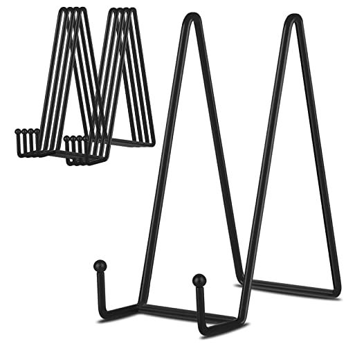 8 Inch 5 Pack Black Metal Display Stands Plate Sta... (Black | Metal)