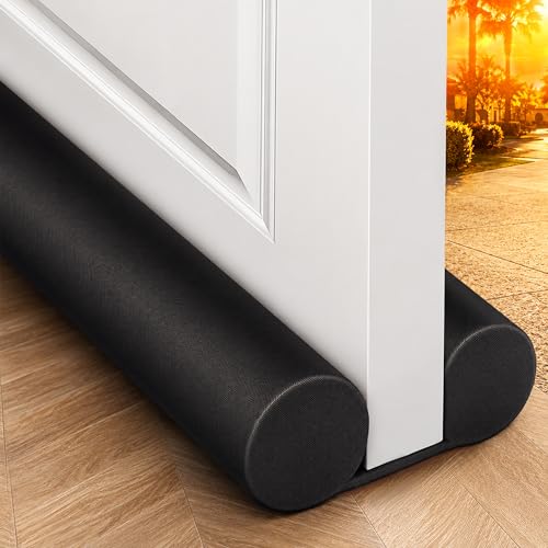 32" Black Door Air Draft Stopper, Wind Blocker for... (Black)